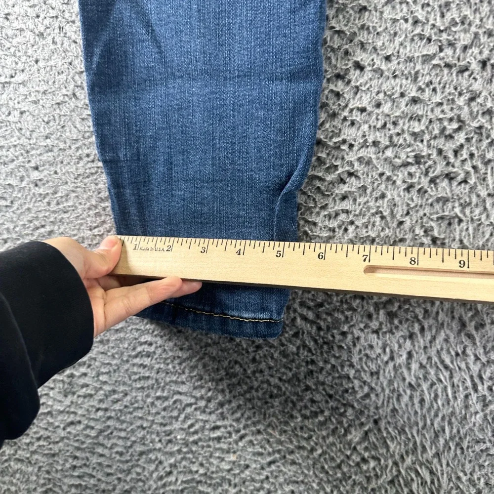 Kirkland Signature Jeans Women 8 Blue Cotton Denim Skinny Hi-Rise Faded Workwear